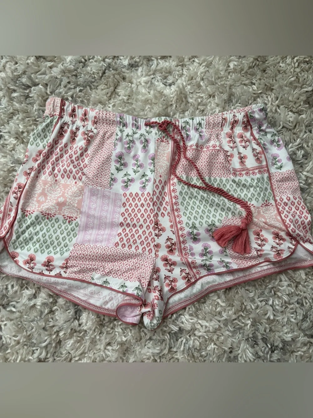 Laura Ashley Pink Patchwork Floral Short Pajama Set